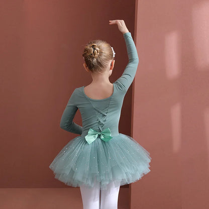 Girls Tulle Bowknot Design Ballet Dancewear/Gymnastics Leotard childrensterritory