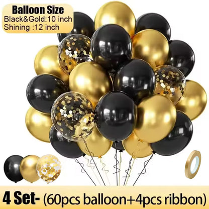 Party Decoration Black Gold Balloon Garland Arch