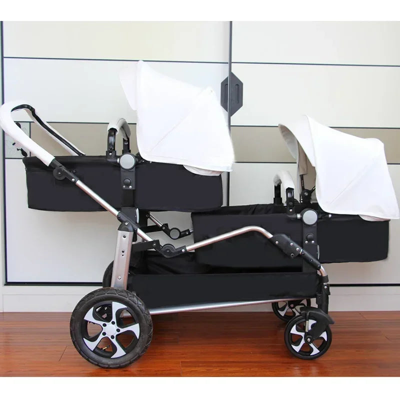 Four-Wheel High-Quality, Foldable Twin Strollers childrensterritory