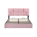 Platform Bed in Queen Size with Upholstery and Hydraulic Storage childrensterritory
