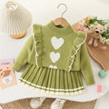 Girls' Long-Sleeved Heart Design Winter Dresses childrensterritory