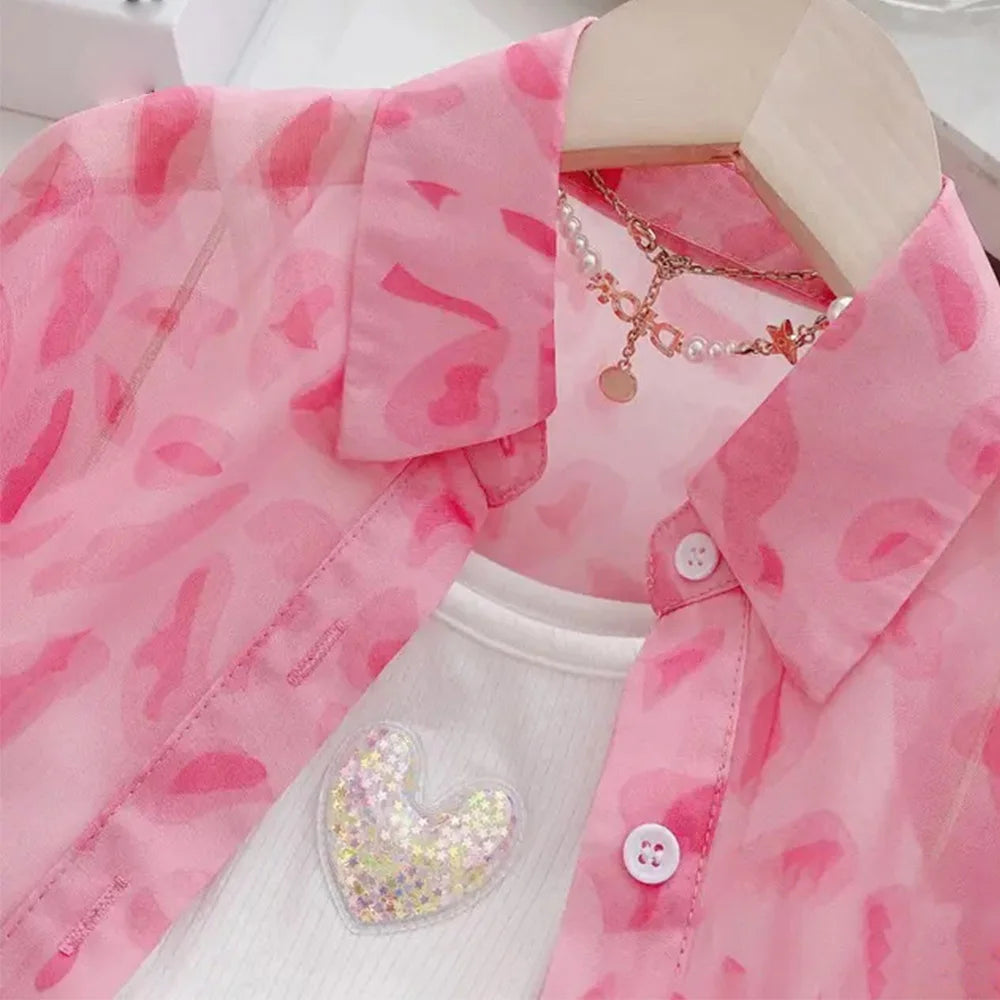 Kids Girls Sunscreen Jacket + Shorts 2Pcs Summer Outfit Set childrensterritory