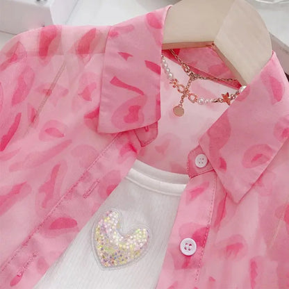 Kids Girls Sunscreen Jacket + Shorts 2Pcs Summer Outfit Set childrensterritory