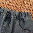 High Waist Wide-leg Kids Girls Denim Trousers childrensterritory