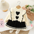 Girls' Long-Sleeved Heart Design Winter Dresses childrensterritory