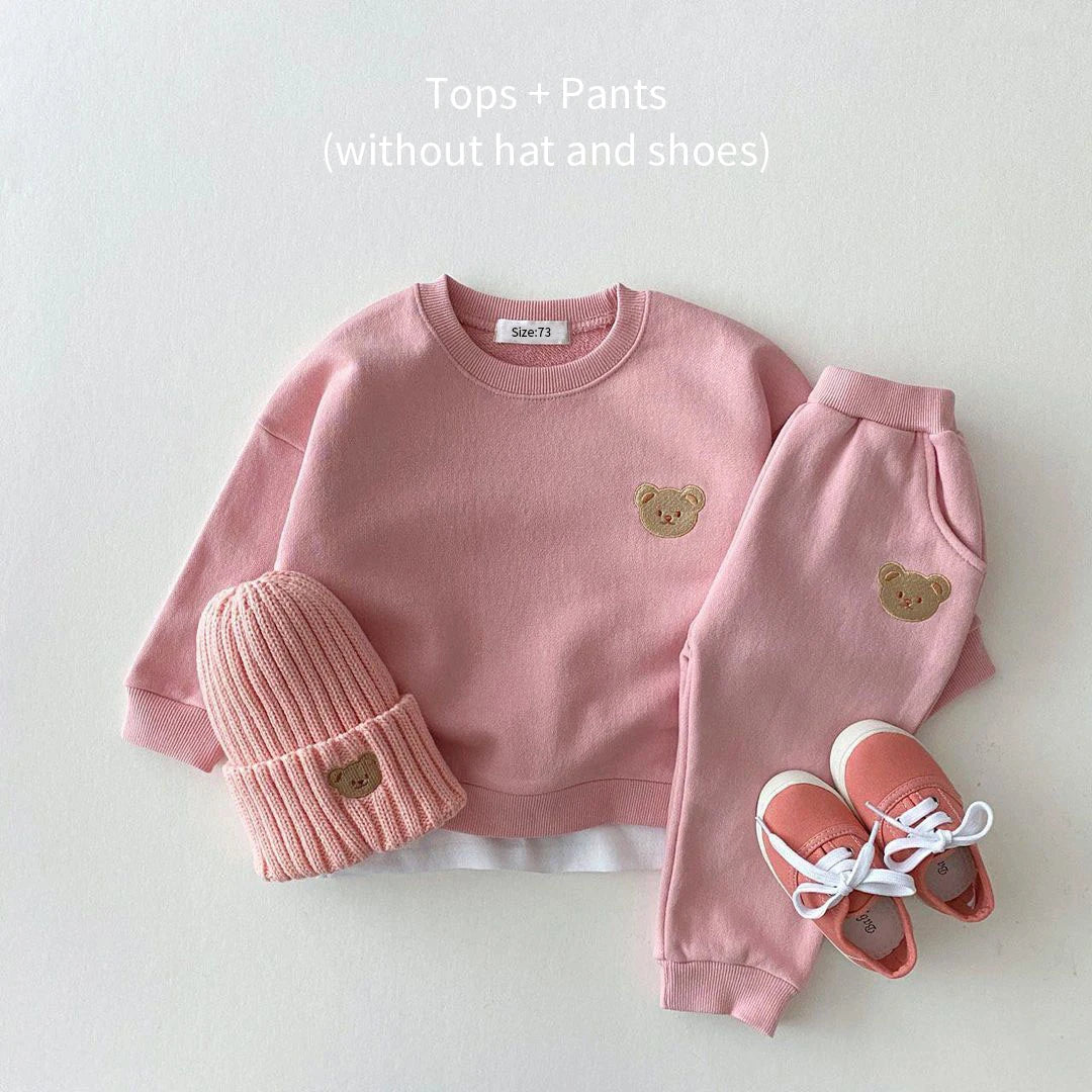 Bear Embroidery 2Pcs Boys Clothing Set