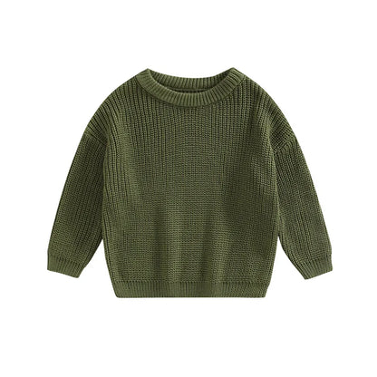 Baby Boys Girls Solid Color Long Sleeve Knit Sweaters childrensterritory