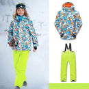 Kids Ski Wear Printed Windproof And Waterproof Clothing Set childrensterritory