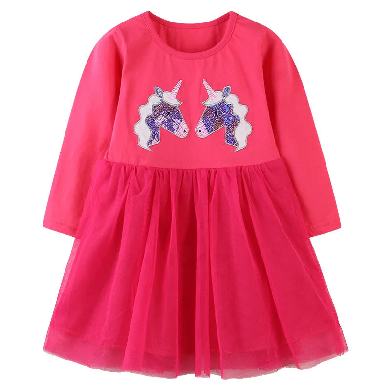 Long-Sleeved Printed Summer Dresses For Girls childrensterritory