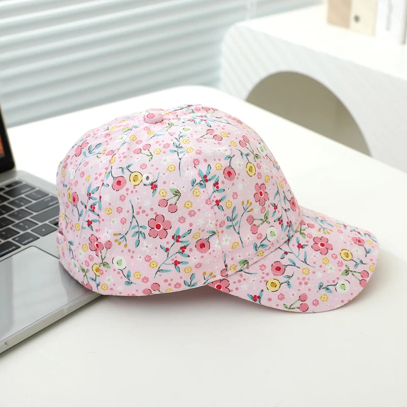 Little Girls Floral Design Adjustable Sports Hats childrensterritory