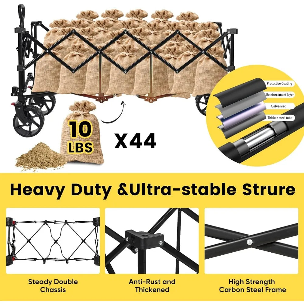 Garden Carts: 48"L Collapsible Folding Extended Wagon childrensterritory