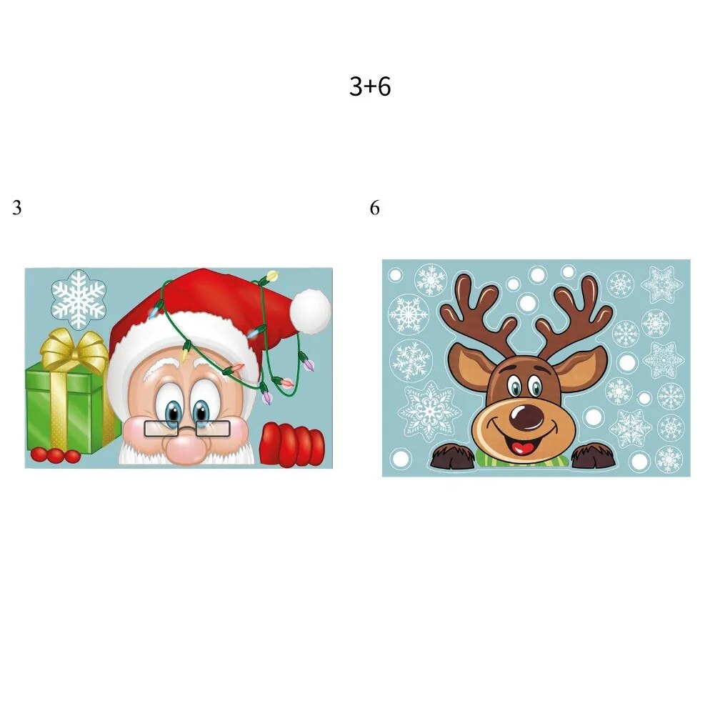 Santa Claus Snowflake Christmas Window/Wall Decals childrensterritory