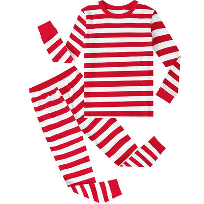 Kids Boys Girls Elk Green Red Christmas Pyjamas