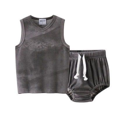Ribbed Grey Melange Family Matching Clothing Sets childrensterritory