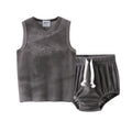 Ribbed Grey Melange Family Matching Clothing Sets childrensterritory