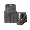 Ribbed Grey Melange Family Matching Clothing Sets childrensterritory