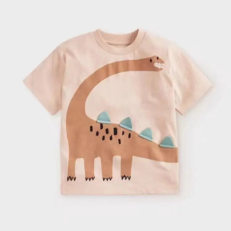 Half-Sleeves Cartoon Print Summer Casual Tops For Girls childrensterritory