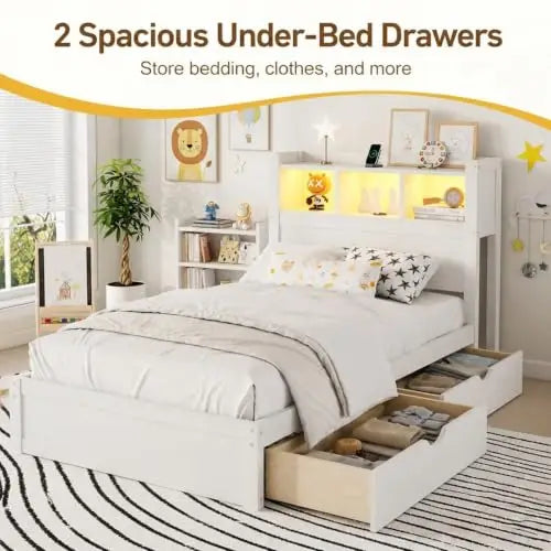 Modern Kids Bed Frame with Stylish &amp; Functional Design