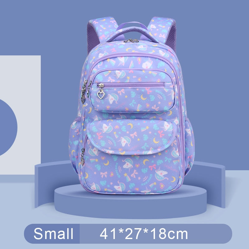 Colorful Print Waterproof Kids Girls Large School Bags childrensterritory