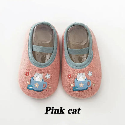 Cartoon Design Floor Shoes with Rubber Sole for Baby childrensterritory