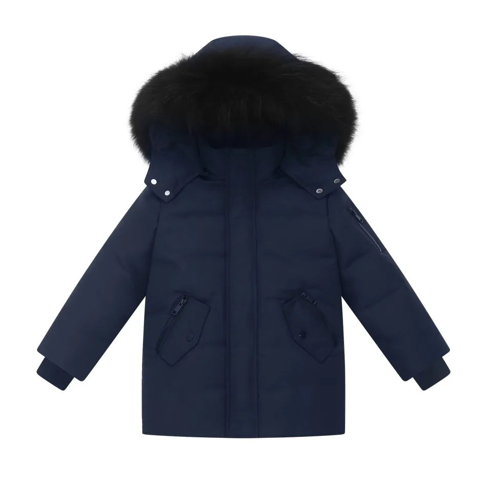 Kids' Long-Sleeved Stylish Warm Puffer Coat