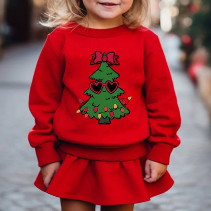 Kids Solid Colors Christmas Graphics Hoodless Sweatshirt childrensterritory