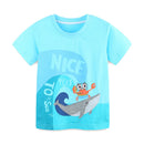 Little Boys Cartoon Sharks Design Summer Clothing Set childrensterritory