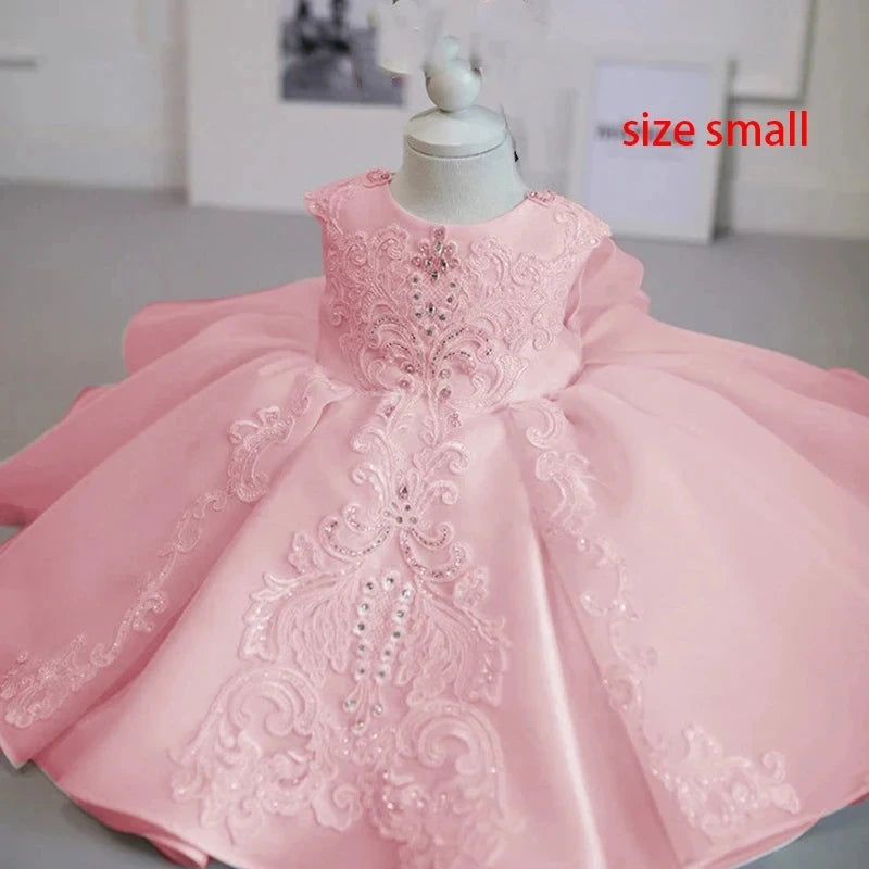 Little Girl Lace Embroidery Puffy Princess Party Dresses