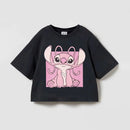 Half-Sleeves Cartoon Print Girls Cotton T-Shirts childrensterritory
