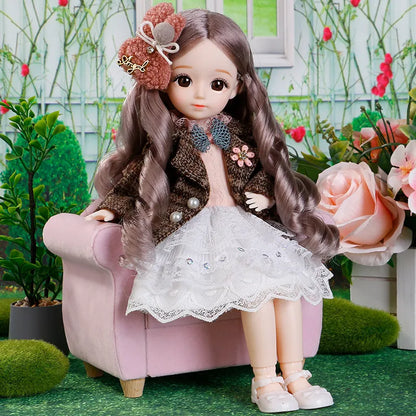 1/6 3D Eyes Girl Doll and Clothes with Multiple Removable Joints childrensterritory