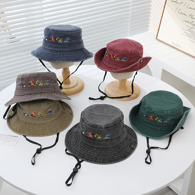 Kids Boys Vehicles Embroidered Adjustable Sports Hats childrensterritory