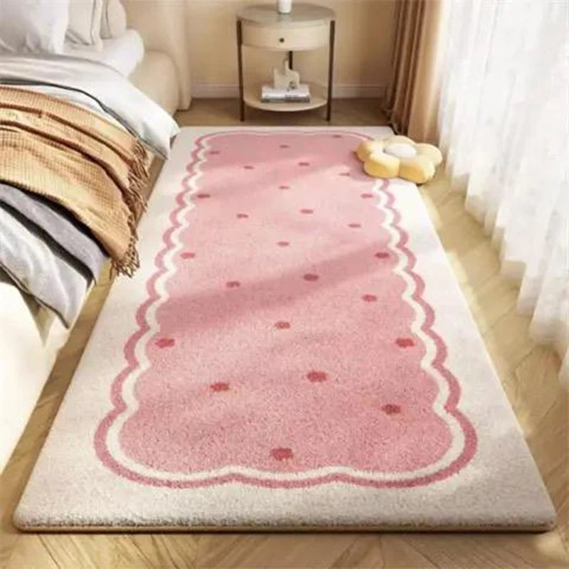Nordic Cute Flower Girl Rugs for Bedroom, Large Area