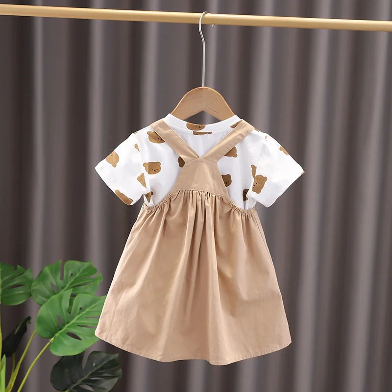 Cartoon Print Brother Sister Matching Clothes for Summer childrensterritory