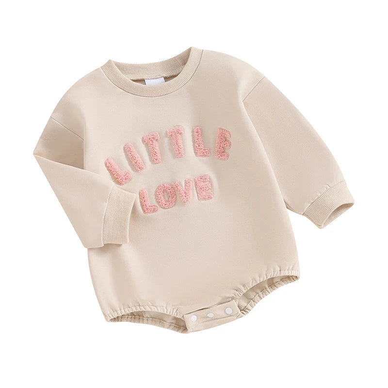 Little Love Letter Print Long Sleeve Winter Baby Bodysuit