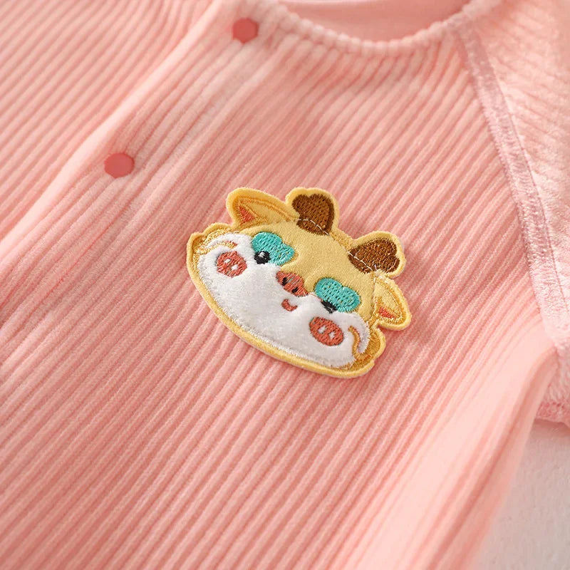 Baby Kids Cartoon Design Casual Warm Bodysuit