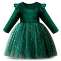 Girls' Long-Sleeved Fluffy Party Dresses childrensterritory