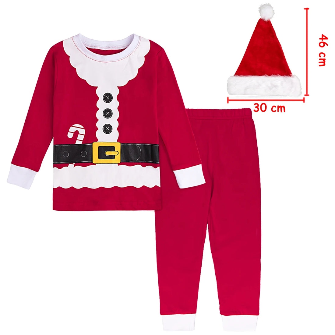 Kids Boys Girls Elk Green Red Christmas Pyjamas
