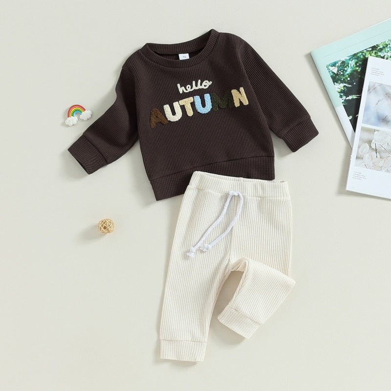 Baby Boy Letter Embroidery Full Sleeve Fall Tracksuit childrensterritory