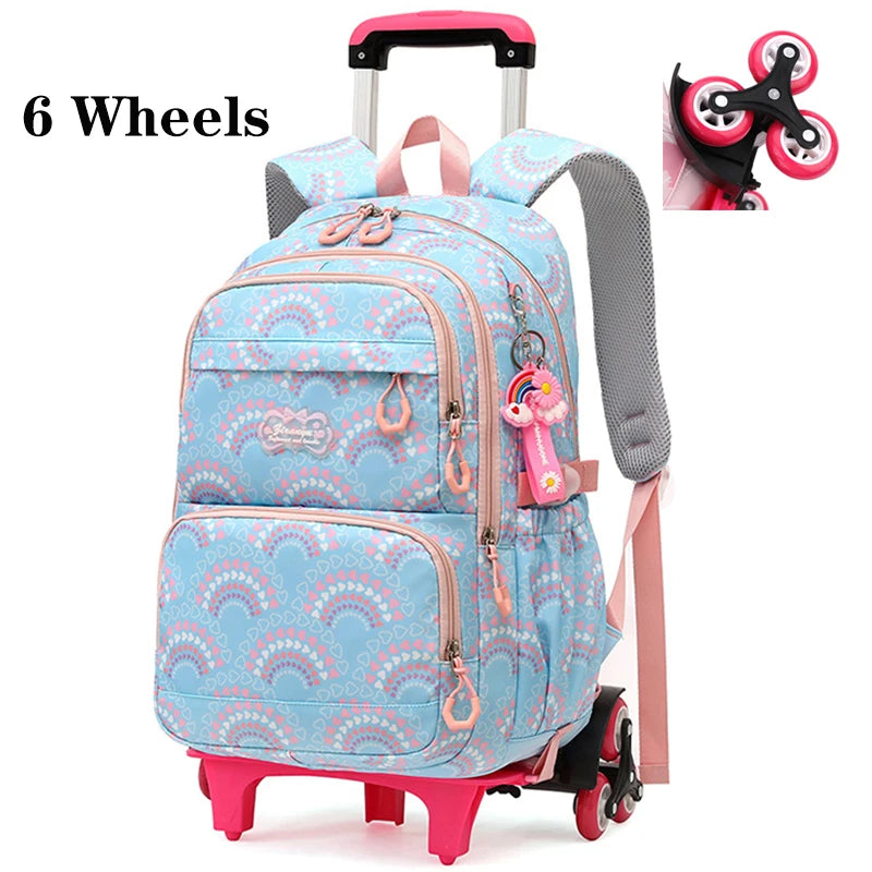 Waterproof Printed School Bags Set with or without Wheels for Kids