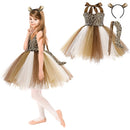 Kids Girls Little Cat Look Tutu Skirt Dresses for School Performance childrensterritory