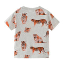 Boys Cartoon Tiger Print Cotton T-shirts For Summer childrensterritory