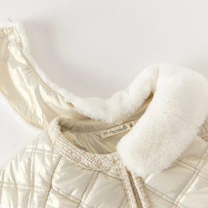 Children Girls Fur Collar Winter Warm Parkas Overcoat childrensterritory