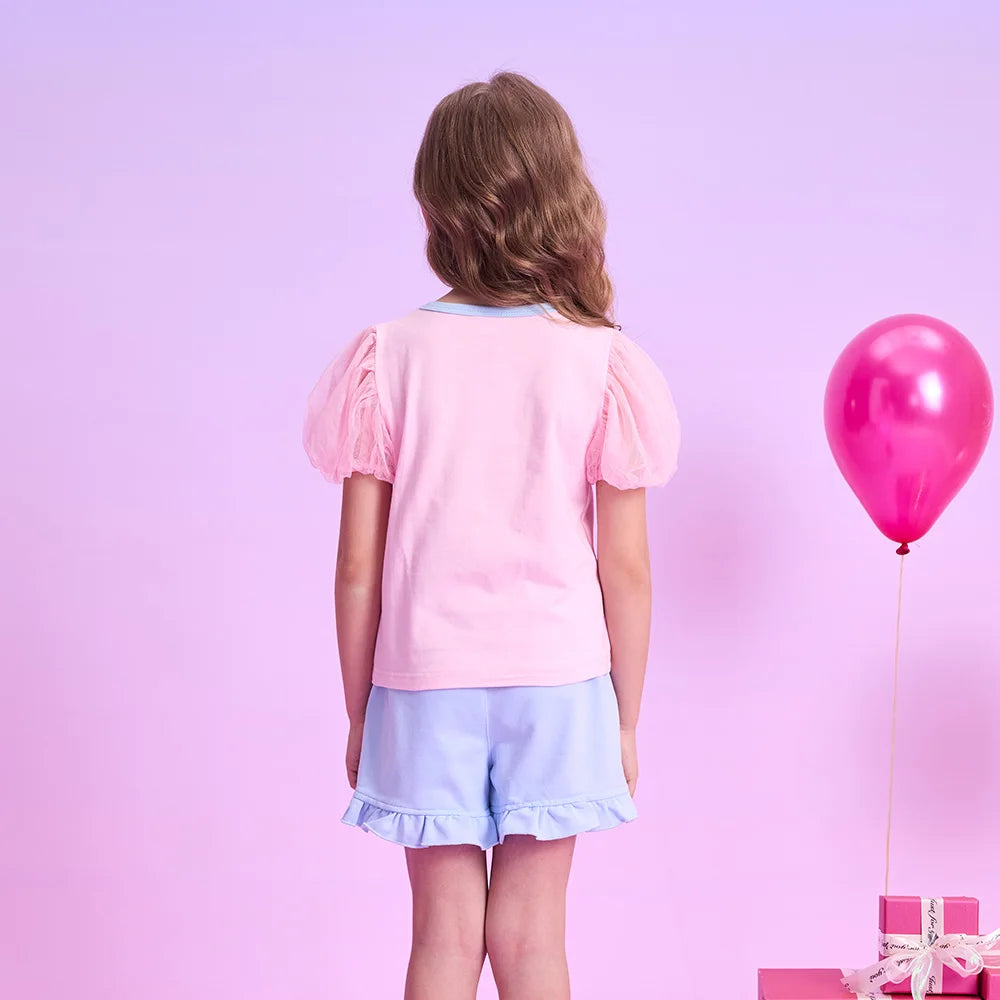 Unicorn Cartoon Print Girls' 2-Piece Cotton Clothing Sets