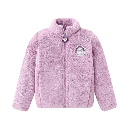 Little Girls and Boys Solid Color Plush Warm Zipper Outerwear childrensterritory