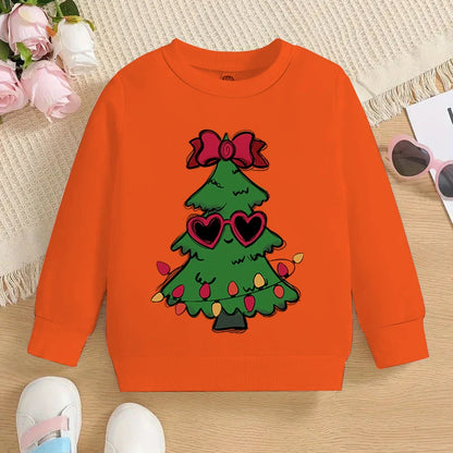Kids Solid Colors Christmas Graphics Hoodless Sweatshirt childrensterritory