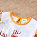 Cartoon Elf Deer Print Soft Cotton Baby Summer Romper childrensterritory