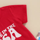 Letter Printed Shirt Floral Pant 4th of July Outfit for Baby Girl