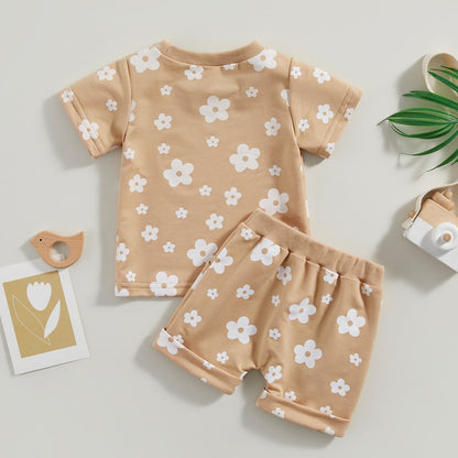 Floral Printed 2pcs Summer Clothing Set for Baby Girl childrensterritory