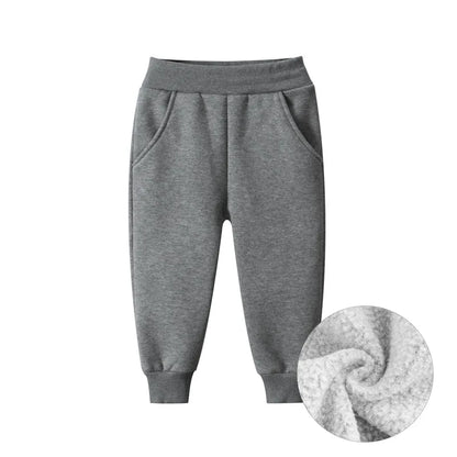 Kids Solid Color Elastic Waist Winter Sports Pants childrensterritory