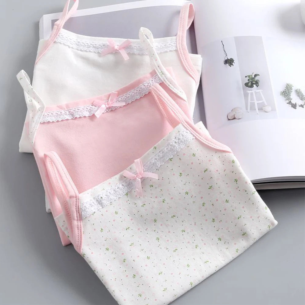 3pcs/lot Cartoon Design Teens Girls Tank Tops For Summer childrensterritory